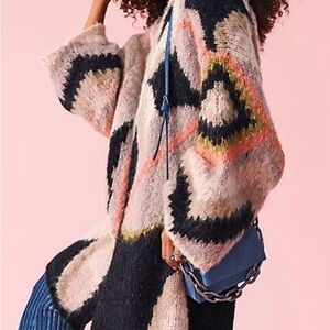 Free People Multicolor Geometric Cardigan